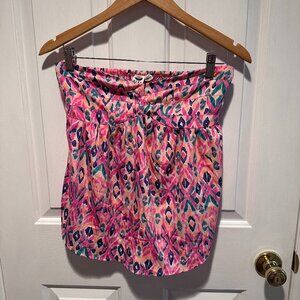 ROXY Pink Tribal Print Strapless Top Size M